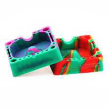 Factory direct 120mm square green silicone car ashtray